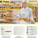 3-Tier Commercial Bakery Display Case with Removable Shelves Clear Acrylic Countertop Dessert Display Cabinet for Donuts, Cakes, Pastries