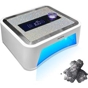 UV LED Nail Lamp Cordless, DecRose 120W Rechargeable UV Light for Gel Nails Portable Nail Dryer Light with Timer, Sparkling Rhinestones Diamond Curing Lamp,Gift for Nail Art Lovers & Professionals