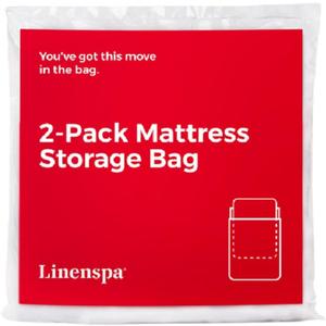 Linenspa Mattress Bag  2 Pack Queen / Full size Mattress Bags for Moving, Storage & Disposal  Durable Plastic Cover for Moving