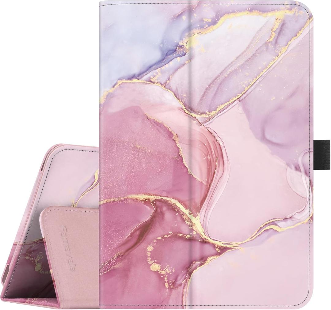 Famavala Folio Case for 7" Inch Tablet (12th Generation, 2022 Released), Slim Cover with Auto Wake/Sleep, not fit for 7" Lenovo V7s Android Tablet (Marble Pink)
