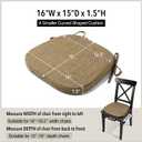 Tromlycs U Shaped Kitchen Chair Seat Cushion Pad for Dining Room Chairs with Ties 15x16 inches Burlap Linen, 1 Count