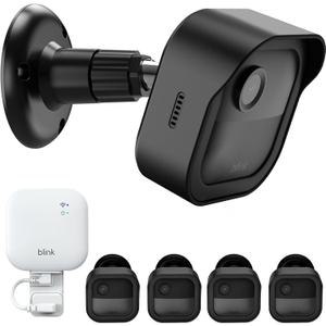 Wall Mount for Blink Outdoor 4 (4th Gen) and Outdoor (3rd Gen), 4 Pack Weatherproof Protective Housing and 360 Degree Adjustable Mounting with Blink Sync Module Mount (Camera Not Included, Black)