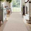 DEXI Hallway Runner Rug 2x6, Non Slip Rubber Backed Runners Carpet, Ultra Thin Entryway Rugs Indoor for Kitchen Hallway Entrance Bedroom, Beige