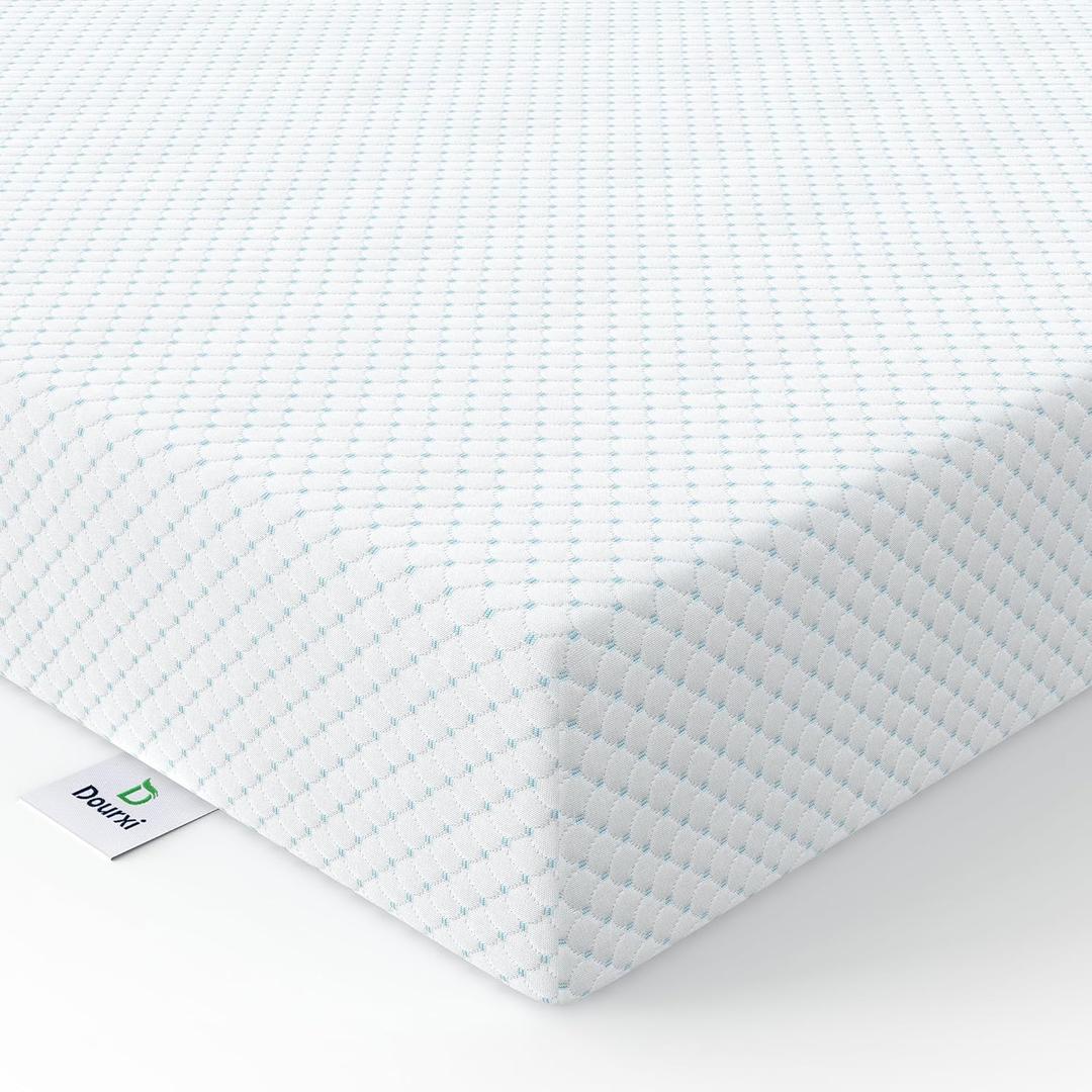 Mini Crib Mattress, 38x24x4 Inch Dual Sided 2-Stage Firmness Portable Baby Mattress for Mini, with Cooling Gel Memory Foam, Waterproof & Washable Cover and Non-Slip Base, White