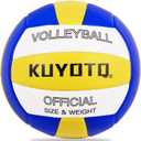 KUYOTQ Thickened Surface Soft Leather Volleyball Official Size 5 for in and Outdoor Beach Pool Waterproof Game Play Volleyballs for Youth Womens Mens for Game Gym Training Professional Volley Ball
