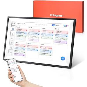 15.6" Digital Calendar Chore Chart – 1080P Full HD Interactive Touchscreen, Smart Family Planner, Hearth Display Digital Calendar Wall & Desk Mountable for Seamless Scheduling (Black)