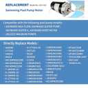 UST1102 1HP Replaces Century/AO Smith Swimming Pool Pump Motor fit for Hayward Super, Max Flow, Northstar, Ja-cuzzi Magnum Pump, SP1607Z1M C48K2N143 B228, 1 Horsepower 115/230V 56J Frame with Seal Kit