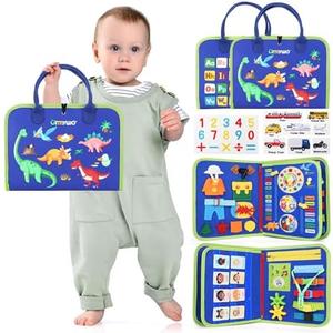 URMYWO Toddler Busy Board - Busy Book Montessori Toys for 1 2 3 4 Year Old - Preschool Learning Activities with Alphabet Number Animal, Educational Travel Toys Birthday Gifts for Kids