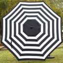 Sunnyglade 9' Patio Umbrella Outdoor Table Umbrella with 8 Sturdy Ribs (Black and White)