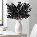 Halloween Artificial Flowers Plants for Home Decor Indoor 10 PCS, Black Fake Silk Babys Breath Realistic Bouquet, Faux Stems Picks for Vases, Floral Arrangement Decorations for Tables Centerpieces