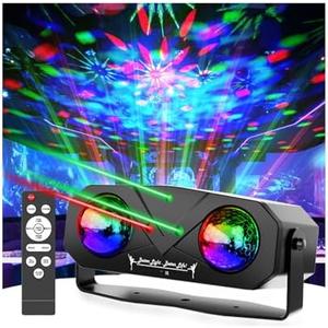 Disco Ball Light,Party Disco Strobe Ocean Star Projector Dj Dance Light Sound Activated with Remote Control Stage Rave for Parties Bar Birthday Wedding KTV Christmas Halloween Dancing Décor Black