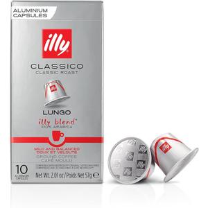Illy Espresso Compatible Capsules - Single-Serve Coffee Capsules & Pods - Classico Lungo Roast - Notes Of Caramel, Orange Blossom & Jasmine Coffee Pods - For Nespresso Coffee Machines – 10 Count,BBD04/03/2027
