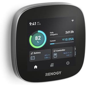 Renogy ONE Core: All-in-one Off-Grid Energy Monitoring Panel, Battery Monitoring for Van, Cabin, Boat and Tiny Homes, Works with Renogy Energy Devices, Wi-Fi Version, Black