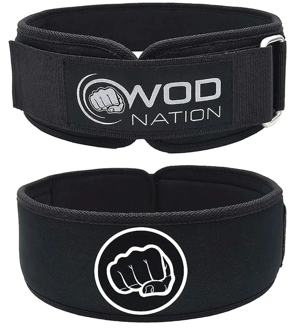 WOD Nation 4 Inch PRO Weight Lifting Belt For Men & Women (Various Sizes) - Firm Support Nylon Weight Belt for Deadlift, Squat & Weightlifting - Gym Belt Sizes for Both Men & Women Medium