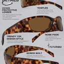 Retro Wrap Around Sunglasses for Women Trendy Y2k Vintage Sun Glasses UV Protection FZN827 Tortoise Frame/Brown Lens