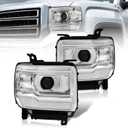 Headlight Assembly Compatible with 2014-2018 GMC Sierra 1500 W/O DRL