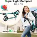 WAYPLUS KS1 Kick Scooter for Ages 6+,Kid, Teens & Adults. Max Load 240 LBS. Foldable, Lightweight, 8IN Big Wheels for Kids, Teen and Adults, 4 Adjustable Levels. Bearing ABEC9 FED Fitness