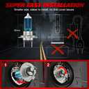 Upgraded Halogen Headlight Bulbs Compatible for Kia Forte 2017 2018 2019 2020 2021, 9005 H7 High Low Beam Halogen Headlamp Lights, Plug N Play, 6000k White Bright, 300% Brightness, 4-Pack