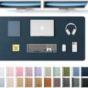 YSAGi Leather Desk Protector, Office Mat, Large Mouse Mat, Non-Slip PU Leather Blotter, Laptop Pad, Waterproof Writing Pad for Office and Home (Dark Blue, 47.2" x 23.6")