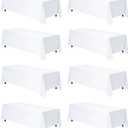 8 Packs White Table Cloth Rectangle 90x132 Inch for 6 Foot Rectangle Tables, Wrinkle Resistant Polyester Fabric Tablecloth Washable Rectangular Table Covers for Dining Wedding Party Buffet