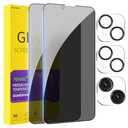 PEHAEL 2+2 Pack for iPhone 14 Privacy Screen Protector with Camera Lens Protector Full Coverage Anti-Spy Tempered Glass Film 9H Hardness Easy Installation Bubble Free [6.1 inch]