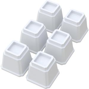 Bed Risers Heavy Duty 5 Inches Bed Elevators, Set of 6 Lifts Up 3,000 lbs Furniture Riser for Sofa and Table, White