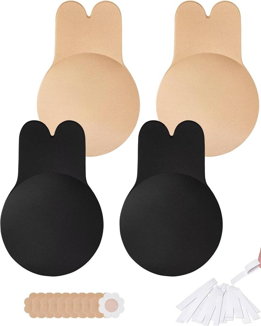 Sticky Bra Push Up 2 Pairs,Adhesive Bras Strapless Backless Bra for Women with Pasties