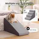Gardner Pet Dog Stairs for Small Dogs 22" H, Large 2 in 1 Transformable 4-Step Pet Stairs and Dog ramp, Steps for Couch with Durable Non-Slip Waterproof Fabric Cover and Soft Foam, Grey