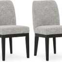 Signature Design by Ashley Burkhaus Traditional Upholstered Dining Chair, Set of 2, Dark Brown, 21"W x 24"D x 36"H