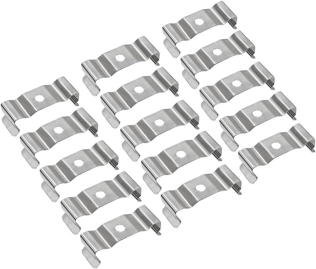 uxcell T8 Clips Bracket Hanger for Integrated Tube Light Fixture, Nickel-plated Manganese Steel, Pack of 15