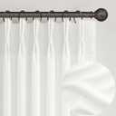 PleatedDrapes Light Filtering Pure White Curtains 84 Inches Long for Living Room, Modern Linen Blend Textured Sheer Memory Shape Trained Pleat Curtain Back Tab for Bedroom 2 Panel Set Window Drape 7FT