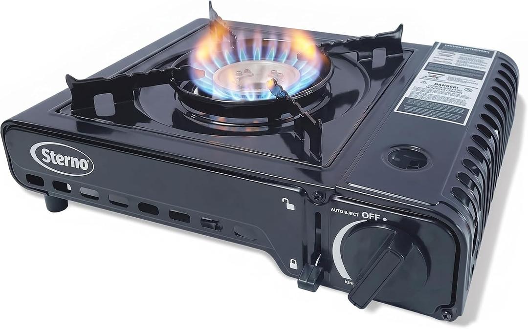 Sterno Portable Butane Stove with Carrying Case
Single burner design, catering, camping, tailgating, indoor or outdoor cooking