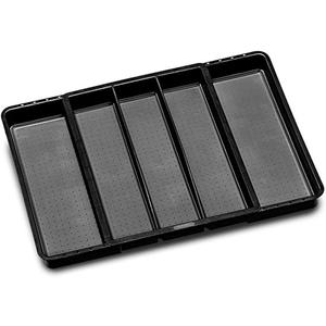 Expandable 5-Compartment Plastic Utensil Tray for Drawers, Multipurpose Storage Tray Drawer Organizer