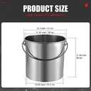 Hsei 2 Pcs Stainless Steel Bucket for Pet Cleaning, Metal Bucket Water Pail with Handle for Fence Kennel Cage Garage Garden Workshop(5.3 Gallon)