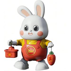 Baby Rechargable Musical Easter Bunny Toy Dancing Crawling Tummy Time Toys, Light Up Infant Toys 6-18 18-36 Months Birthday Easter Gifts for 1-3 Year Old Boy Girl Learning Baby Easter Basket Stuffers