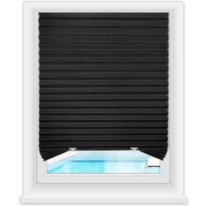 6 Pack Window Blackout Shades, 100% Shading Cordless Light Filtering Pleated Paper Shades, 36 in x 72 in(Fits Windows 19”- 36”), Black