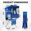BESTHLS Portable Folding Camping Beach Chair with Canopy Shade Adult Blue