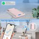 Miroddi for MagSafe Wallet, Works with Apple Find My, Magnetic Phone Wallet Tracker for iPhone 16/15/14/13/12 Series, Magnetic Card Holder with Privacy Flap, RFID Blocking, Fit 7 Cards, Pink