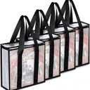 Lukeline 4 Pack Vinyl Record Organizer, Clear LP Vinyl Organizer, Holds 145 Albums, Dust/Scratch Resistant, Waterproof, Carrying Bag