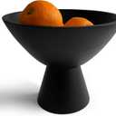 Black Pedestal Bowl, 8 Inch Wide Black Footed Bowl as Fruit, Key, Decorative, Candy Bowl or Centerpiece