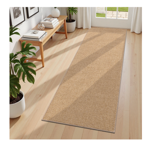2x12 ft Washable Runner Rug Faux Jute Woven Texture