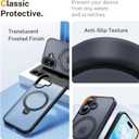 for iPhone 17 Case: with 360° Spin Magnetic Stand, Camera Control Button, Fit for MagSafe, Military Drop Protection, Protective Slim Phone Cover for iPhone17 with Ring Kickstand, 6.3", Black