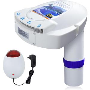 Pool Alarm for Inground & Above Ground Pools Wireless Connection, Water Motion Sensor Swimming Pool Immersion Safety Alarms Detector Battery Powered with Remote Receiver for Kids Pets FCC-Compliant
