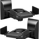 WALI Speaker Wall Mounts, Dual Side Clamping Bookshelf Mounting Bracket for Large Surrounding Sound Speakers, Hold up to 55 lbs. (SWM201), 1 Pair, Black (Standard)