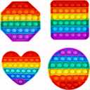 Random 4 Pcs Fidget Toys,Push Pop Fidget Sensory Toys Set,Stress Relief Gifts for Kids & Adults,Pop Bulk & Party Favors Toddler Toys for Easter Gifts,Party Supplies,Classroom Prizes