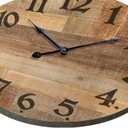 24 Inch Silent Large Wall Clock Battery Operated for Farmhouse Kitchen,Non-Ticking Retro Wall Clock with Big Numbers for Living Room,Vintage Wood Clock for Bedroom Home Country Office School