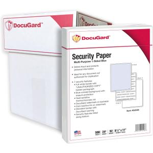 DocuGard Advanced Blue Multi-Purpose Security Paper, 7 Features, 8.5 x 11 Inches, 24 lb, 2500 Sheets (04546C)