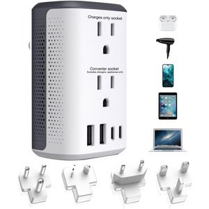 Voltage Converter Us to Europe, 220v to 110v Power Combo, Transformer for Curly Hair Dryer, European Plug Converter 2300w Travel Adapter Worldwide, Step Down European Converter.