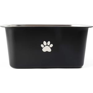 2.5 Gallons 40 Cup Non Slip Stainless Steel Large Dog Water Bowls, Outdoor Metal Dog Bowls Extra Large Breed, High Capacity Water Bowl for Big Giant Huge Dogs, Black