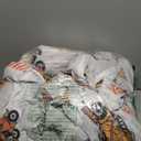 DJY Zipper Bedding Set Twin, Cars Bedding Sets for Boys, Kids Construction Comforter Set with Fitted Sheet Pillowcases, All in One Zipper Bed Set for All Seasons (Light Grey)